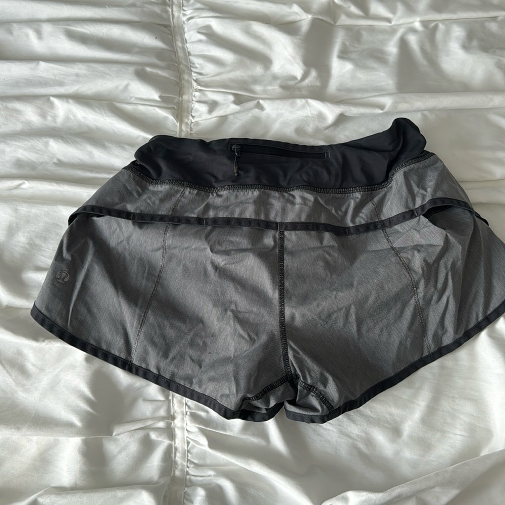 Gray and black Lululemon shorts